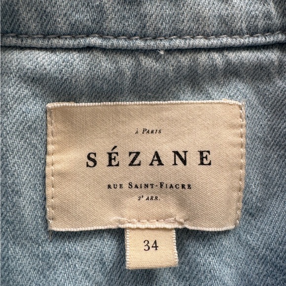 Sezane Max Denim Shirt - Size 34 - Picture 7 of 9